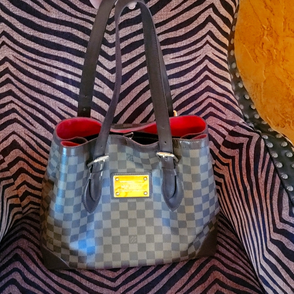 AUTHENTIC LOUIS VUITTON Hampstead MM Damier Canvas Tote Bag